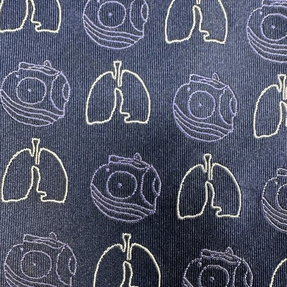 GSK GlaxoSmithKline Promotional Navy Silk Tie‎ Pulmonary Pharma Motif